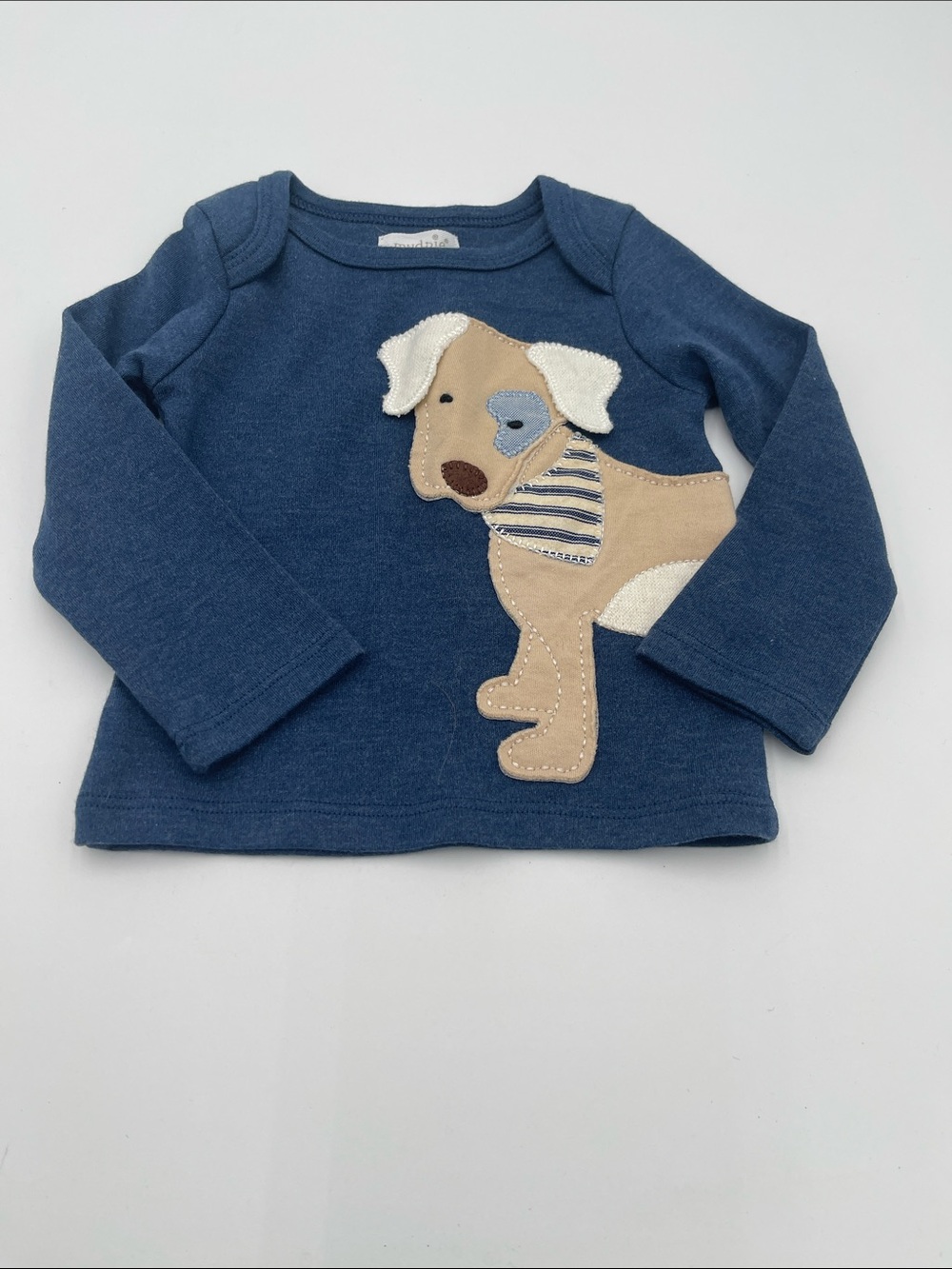 Mud Pie Navy Long-Sleeve Tee with Puppy Applique